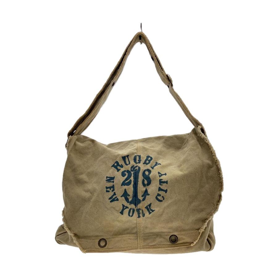 00s RUGBY ラルフローレン キャンバスショルダー ニュースペーパーバッグ RALPH LAUREN RUGBY キャンバス ニュースボーイバッグ ベージュ