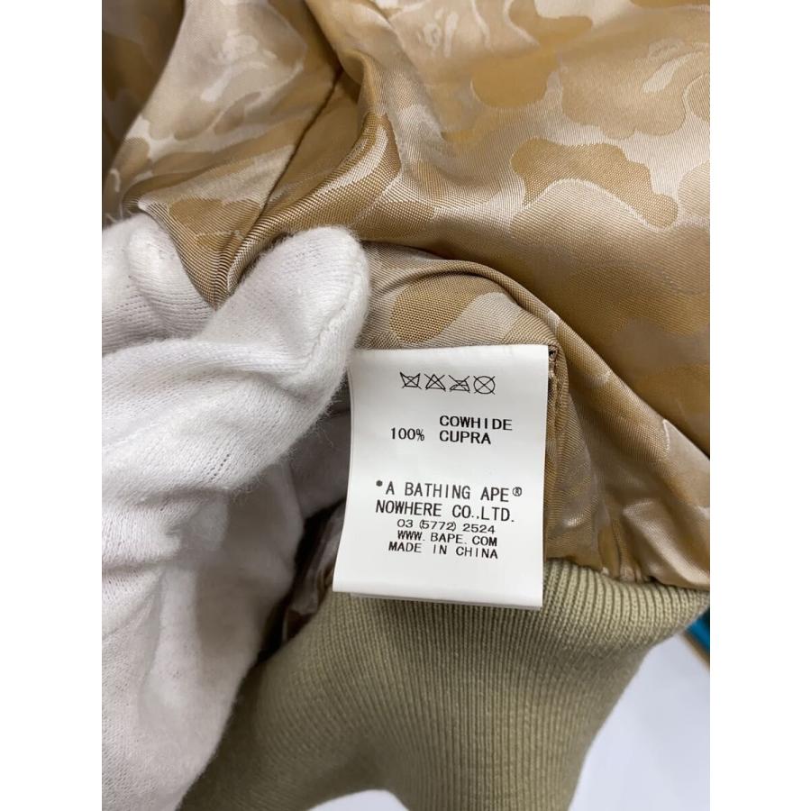 A BATHING APE◆シャークフーディ/L/牛革/BEGの画像