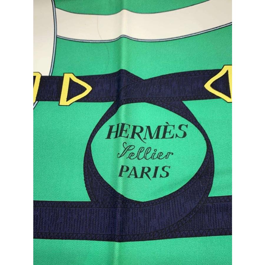 HERMES◆スカーフ/シルク/GRN/レディース_2