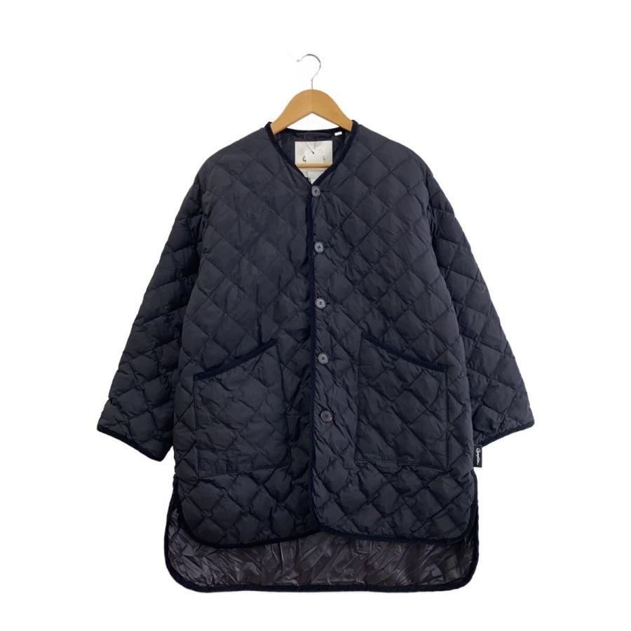 Gymphlex◇25AW/キルトダウンノーカラーコート/12/ナイロン/BLK/GY