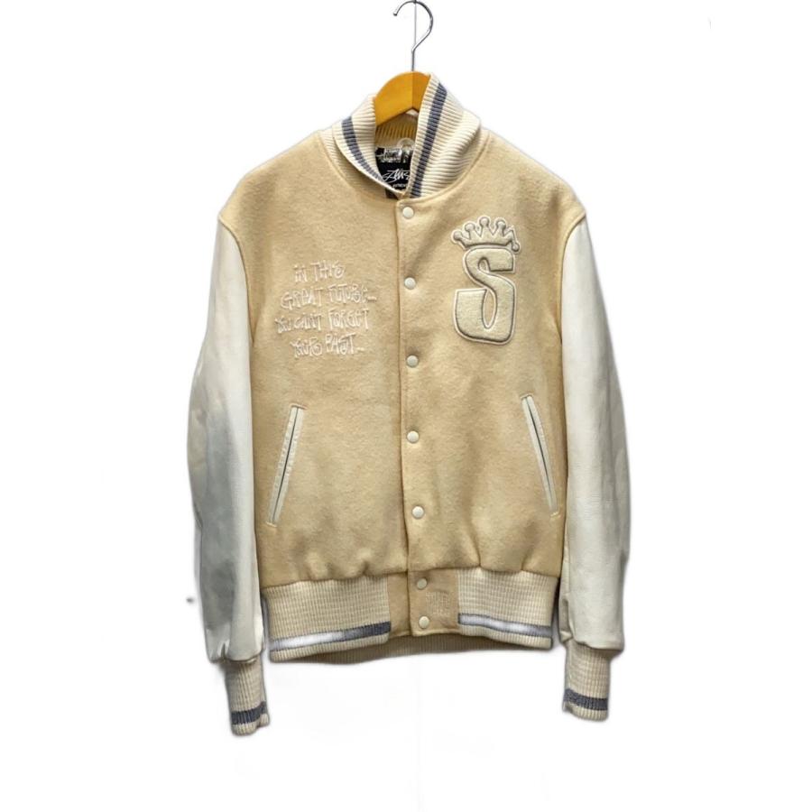 STUSSY◇25周年記念/スタジャン/M/ウール/BEG : セカンドストリート