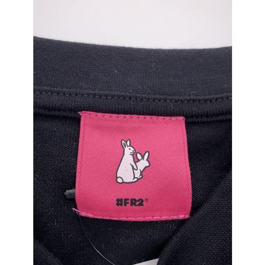 FR2◇梅/BIG刺繍兎FマークTシャツ/L/コットン/BLK// : セカンド