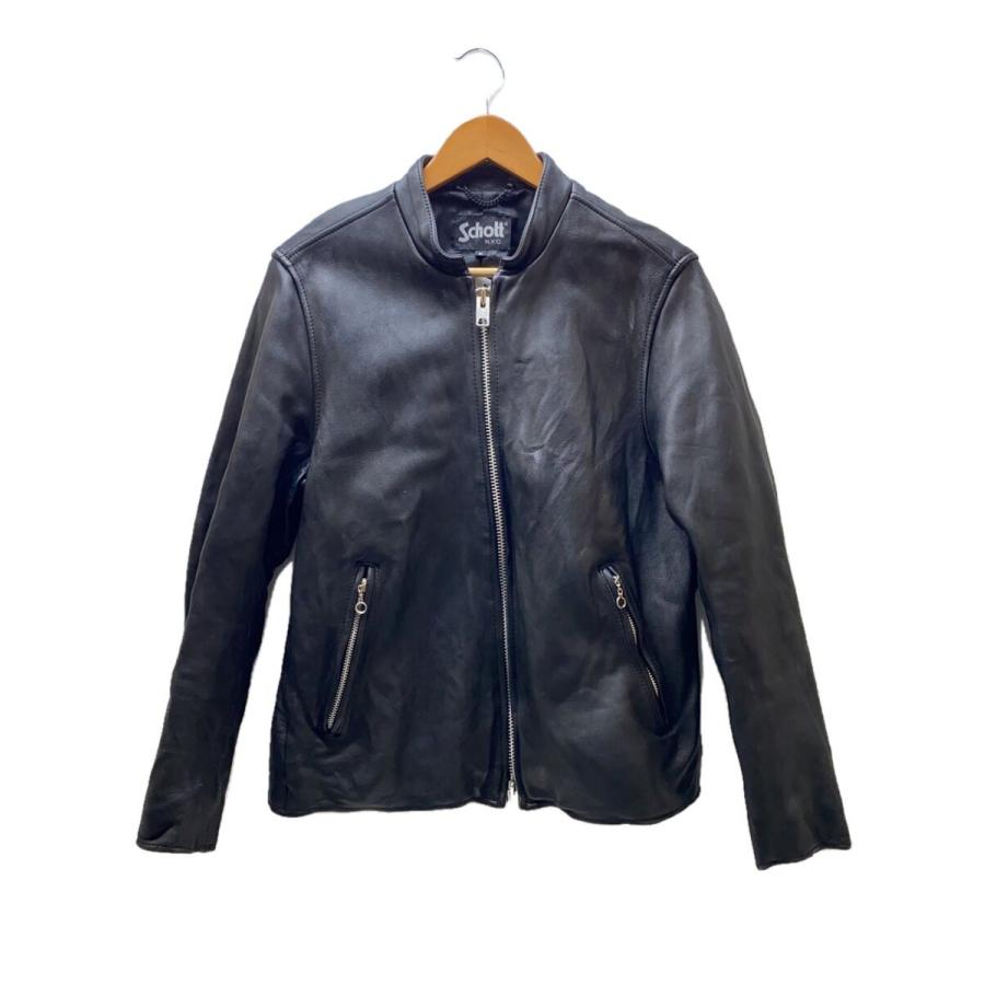 Schott レザージャケット・ブルゾン/M/レザー/BLK/ Schott◇レザージャケット・ブルゾン/M/山羊革/BLK/無地/3191055