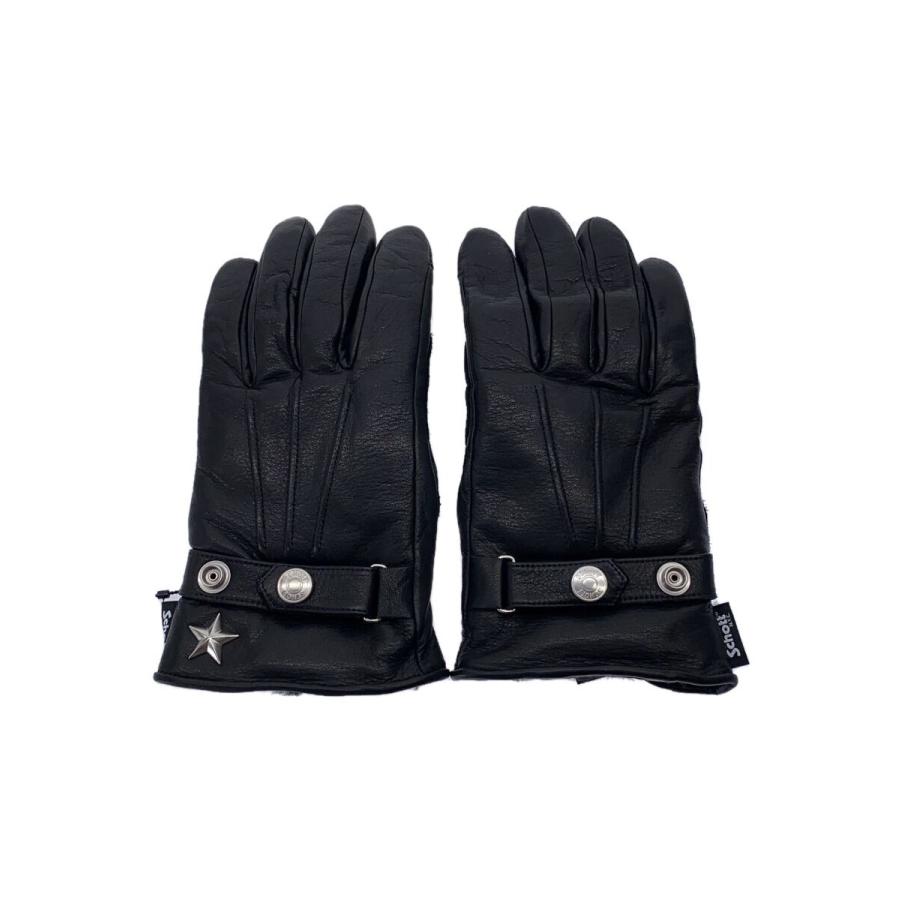 Schott ブラック レザー手袋 Schott｜ZIP LEATHER GLOVE/ジップレザーグローブ | Rakuten