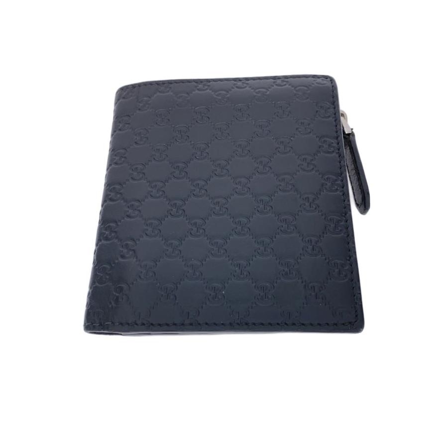 GUCCI◇2つ折り財布_マイクログッチシマ/レザー/BLK/メンズ : セカンド