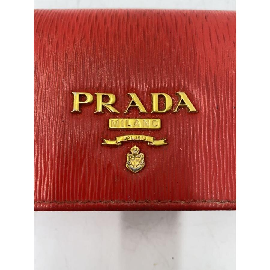 PRADA◇コインケース/レザー/RED/レディース プラダ PRADA ラウンド 