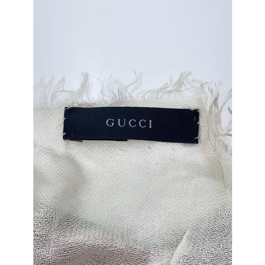 GUCCI アイボリー シルク マフラー GUCCI◇マフラー/シルク/IVO/メンズ