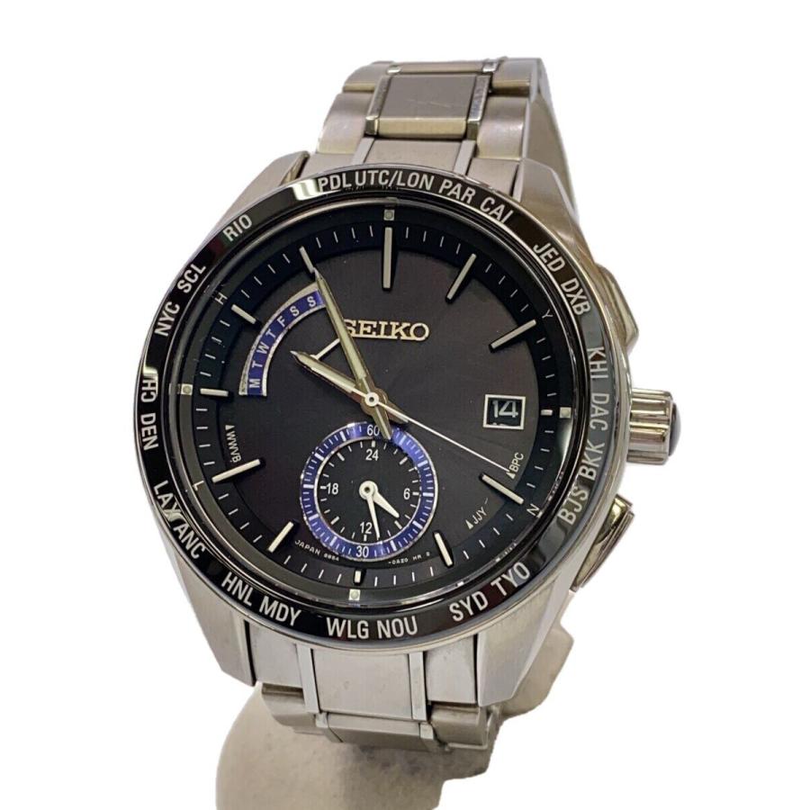 SEIKO◇ソーラー腕時計/アナログ/チタン/8B54-0BF0/BRIGHTZ/ブライツ 