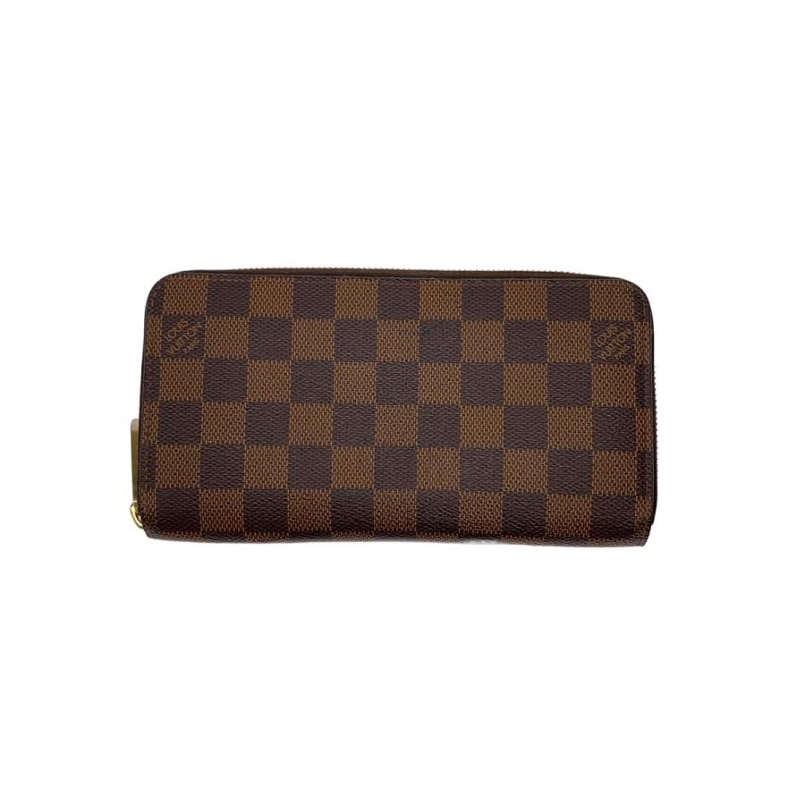 LOUIS VUITTON◇1)ジッピー・ウォレット_ダミエ・エベヌ/PVC/BRW