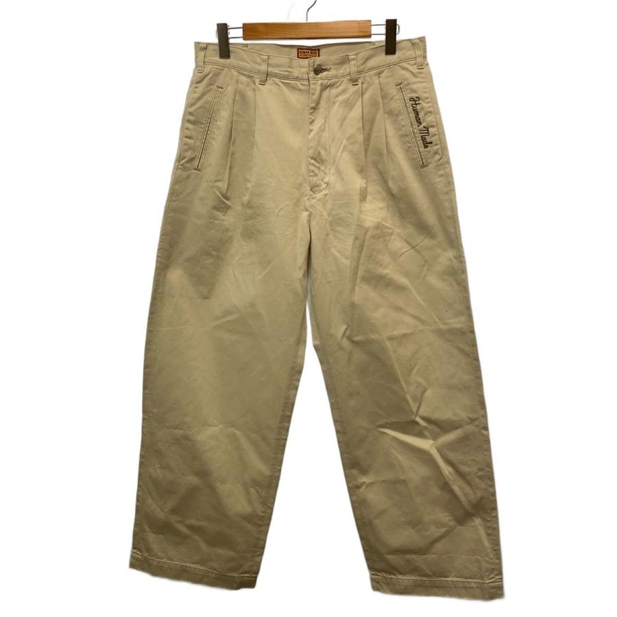 HUMAN MADE◇WIDE CHINO PANTS/ボトム/L/コットン/BEG/無地/HM31PT017