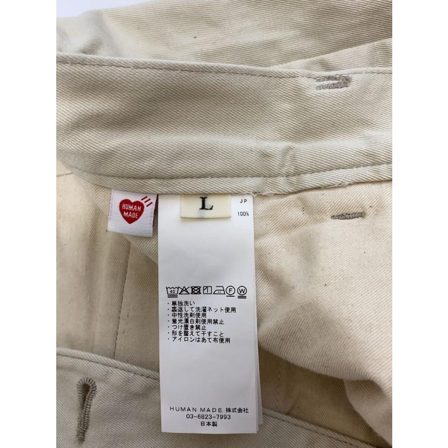 HUMAN MADE◇WIDE CHINO PANTS/ボトム/L/コットン/BEG/無地/HM31PT017