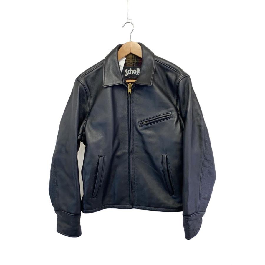 schott ライダースジャケット　38 Schott◇レザージャケット・ブルゾン/38/レザー/BLK/無地/681