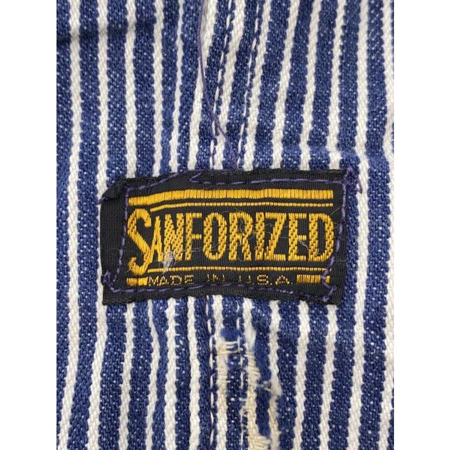 SANFORIZED◇オーバーオール/--/コットン/IDG/ストライプ/ヒッコリー