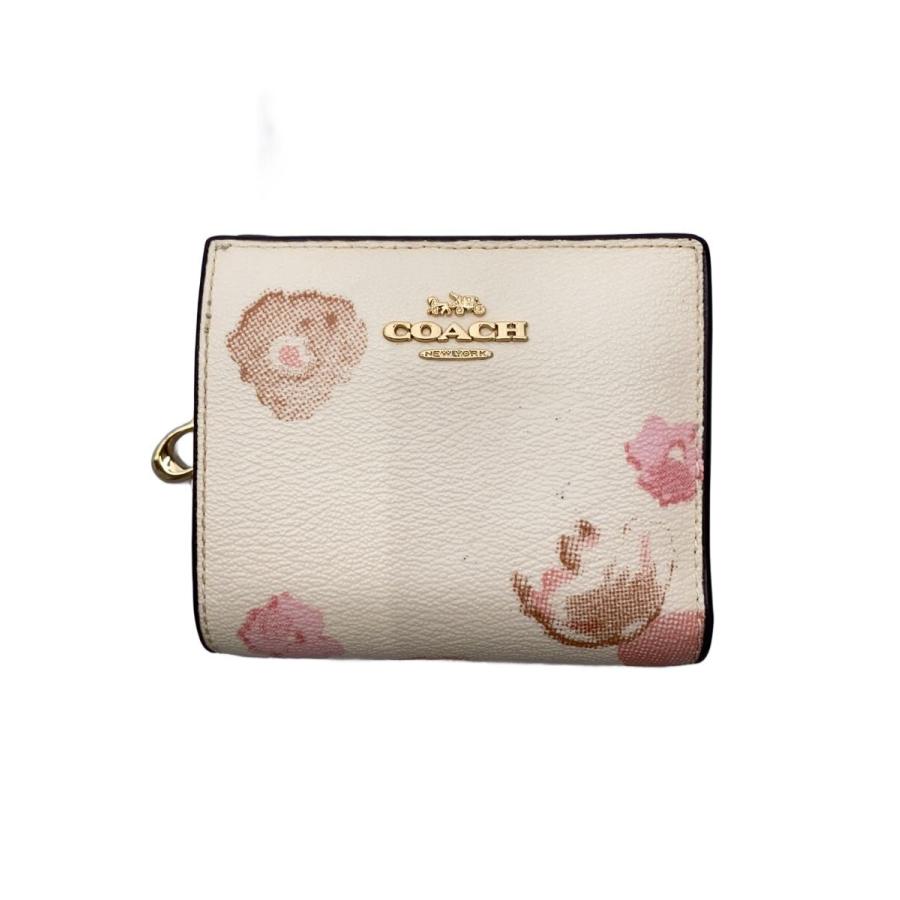 COACH折り財布　フラワーピンク コーチ COACH 財布 レディース 三つ折り財布 レザー フローラル 花柄