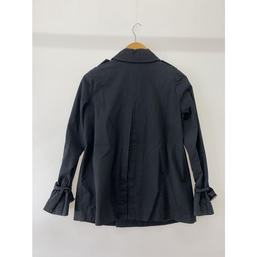 ★BURBERRY BLUELABEL/ショート トレンチ コート BURBERRY BLUE LABEL◇トレンチコート/38/コットン/BLK/無地/e1a27-541