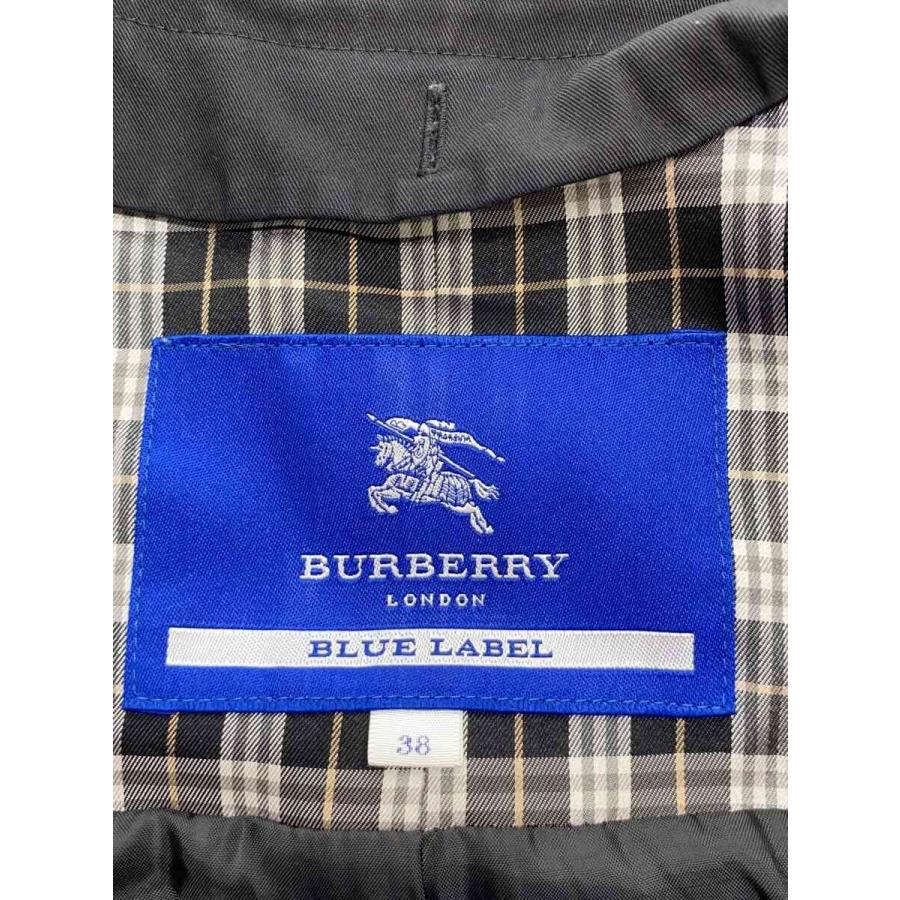 BURBERRY BLUE LABEL◇トレンチコート/38/コットン/BLK/無地/e1a27-541