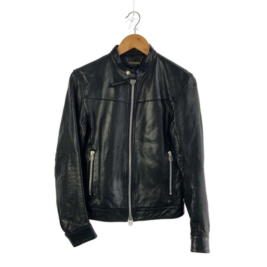 グリーンレーベルリラクシング 羊革 シングル ライダースジャケット 革ジャン M UNITED ARROWS green label relaxing◇シングルライダースジャケット/S