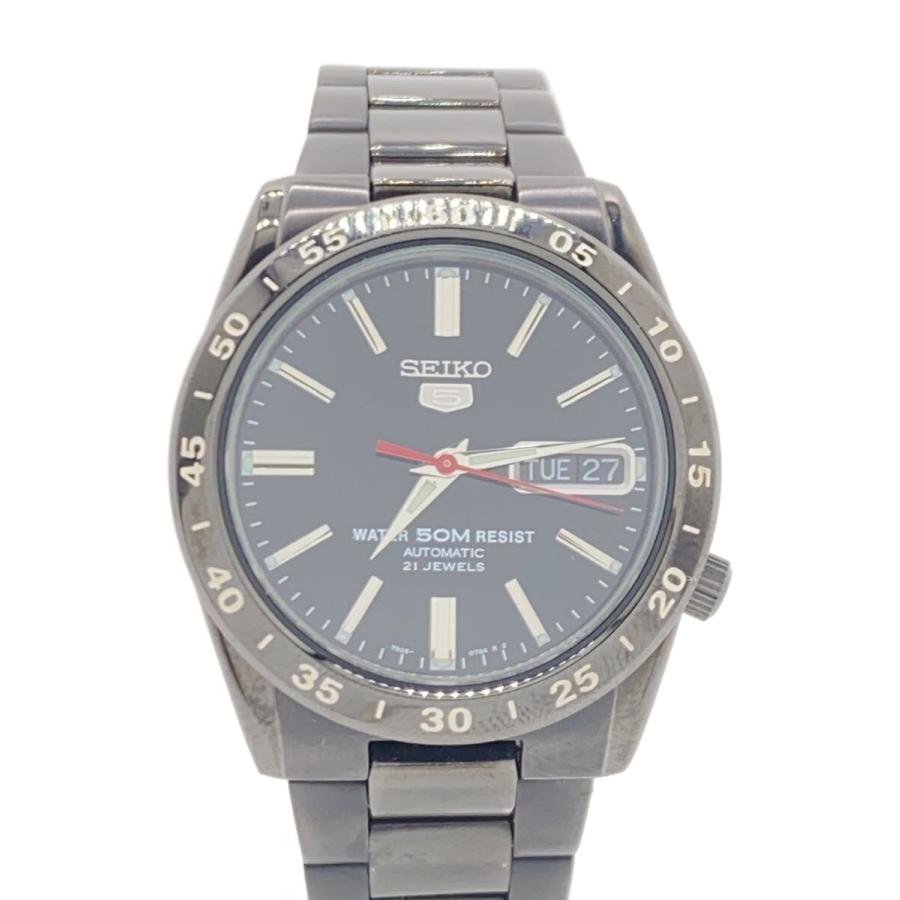 SEIKO◇自動巻腕時計/アナログ/ステンレス/BLK/SLV/7S26-02T0