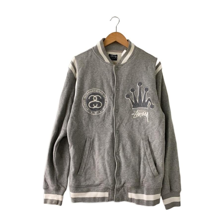 STUSSY◇スタジャン/L/コットン/GRY// : セカンドストリートYahoo!店