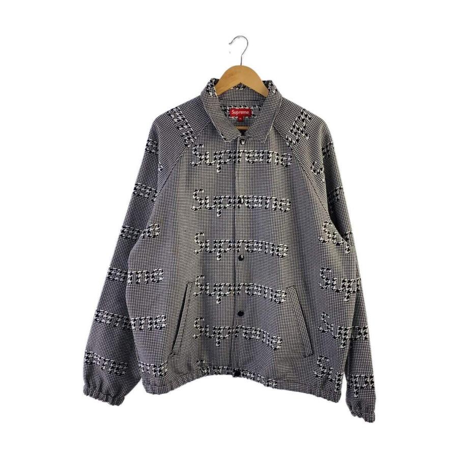 Supreme グレーチェック柄フーデットジャケット Supreme◇20AW/Houndstooth Logos Snap Front Jacket/XL/コットン