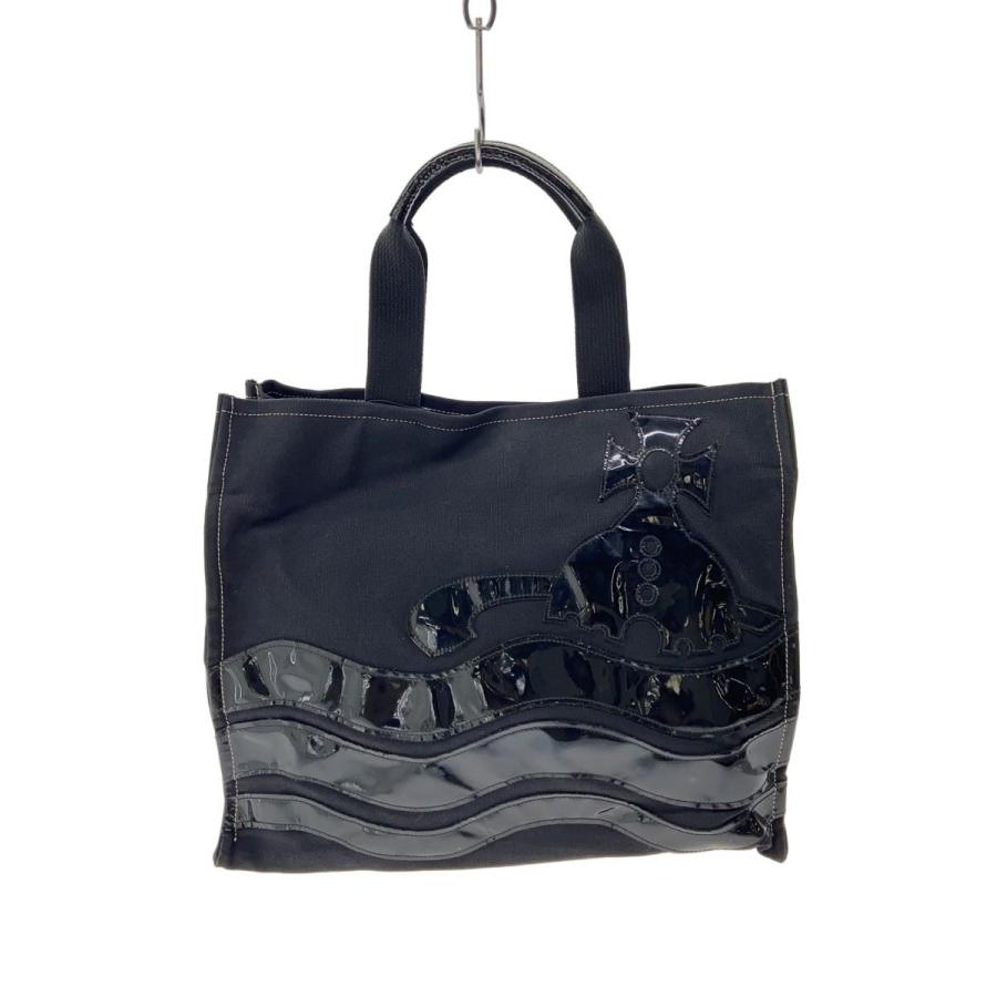Vivienne Westwood◇トートバッグ/キャンバス/BLK : セカンド