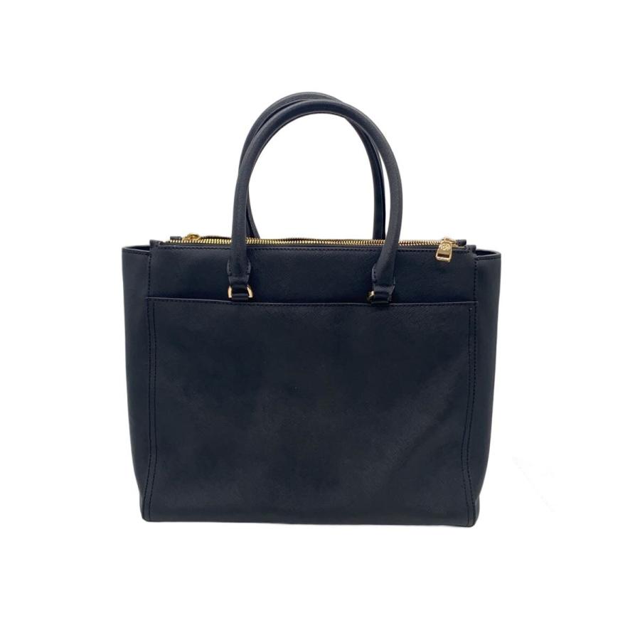 美品　トリーバーチ　トートバッグ　ブラック　黒　レザー　ゴールド TORY BURCH◇トートバッグ/レザー/NVY/10000689// : セカンド