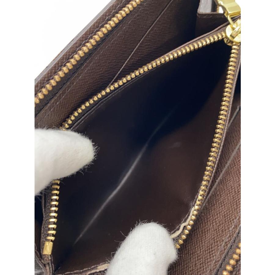 LOUIS VUITTON◇ジッピー・オーガナイザー_ダミエ・エベヌ_BRW/PVC/BRW