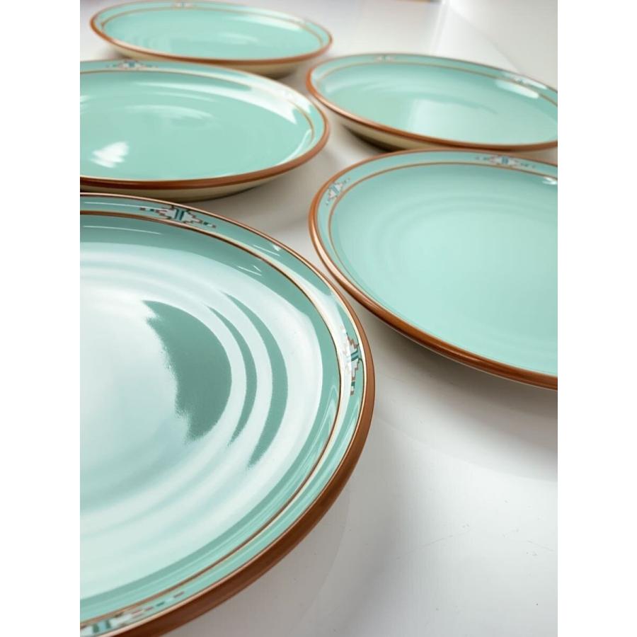 Noritake◇プレート/5点セット/ボルダーリッジ/21cm/グリーン/H80411