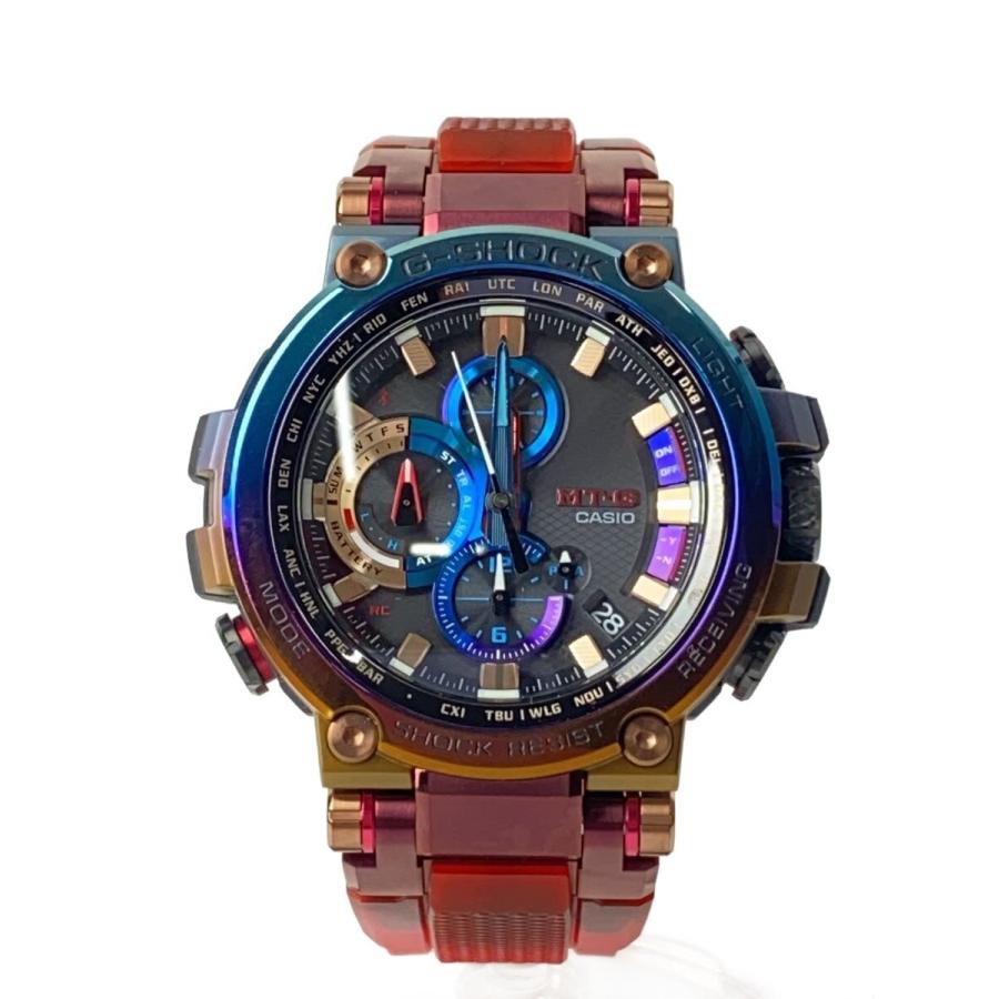 CASIO◇ソーラー腕時計_G-SHOCK/アナログ/ラバー/マルチカラー/RED/SS