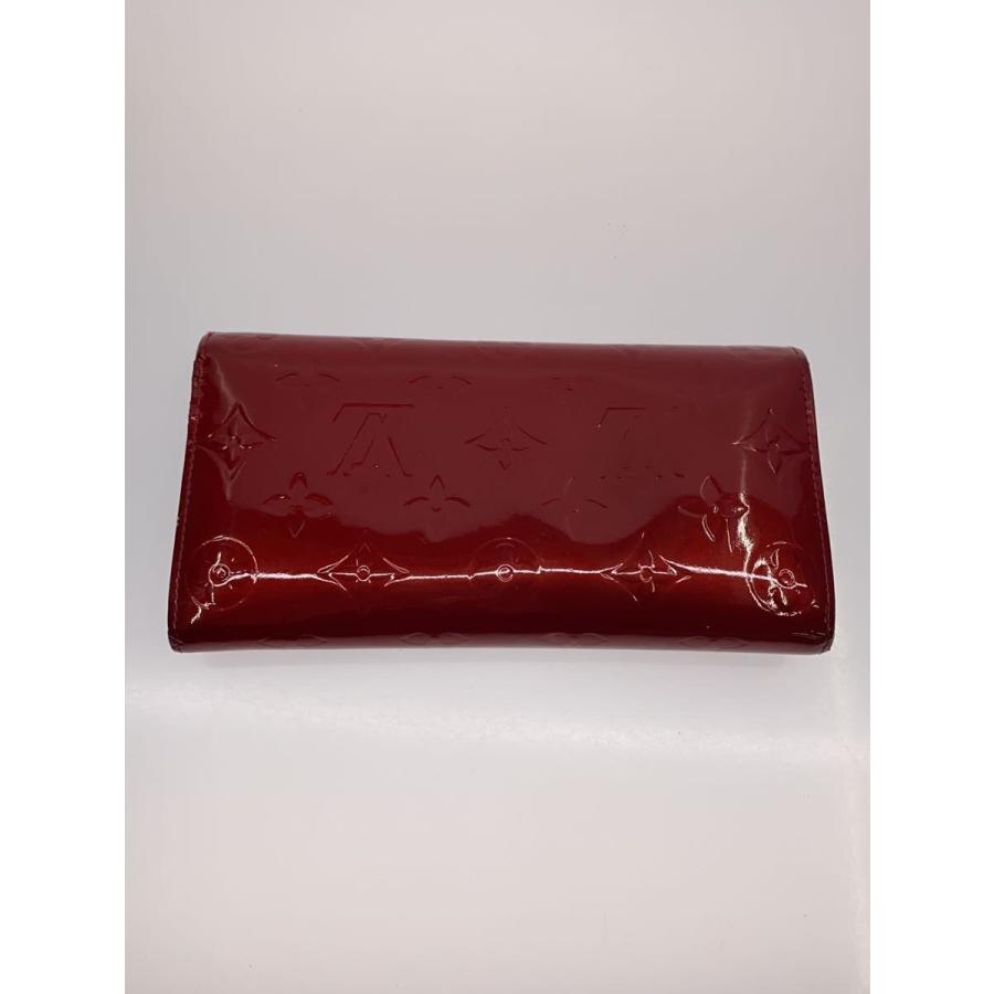 ルイヴィトン　財布　ポルトフォイユサラ　モノグラム　エナメル　レッド LOUIS VUITTON◇ポルト・フォイユ・サラ_モノグラム・ヴェルニ