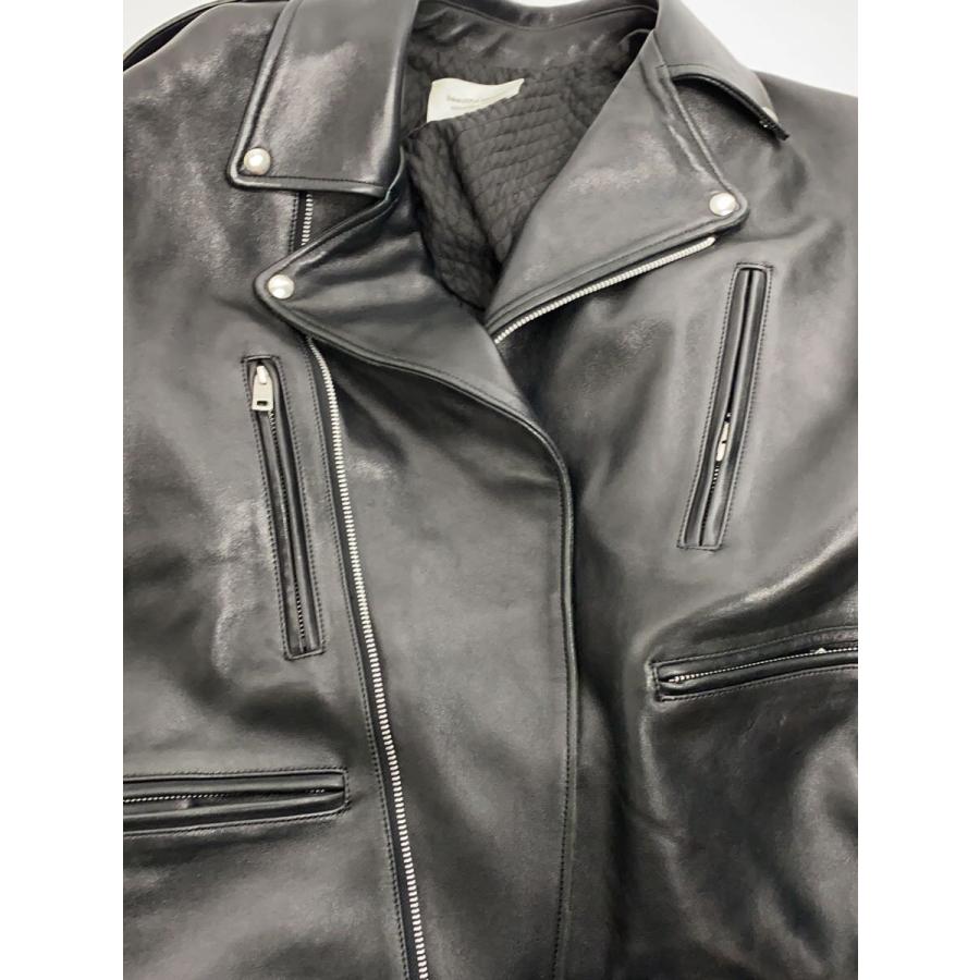 極美品 ビューティフルピープル 羊革 ダブル ライダース ジャケット 黒 beautiful people◇ダブルライダースジャケット/42/羊革