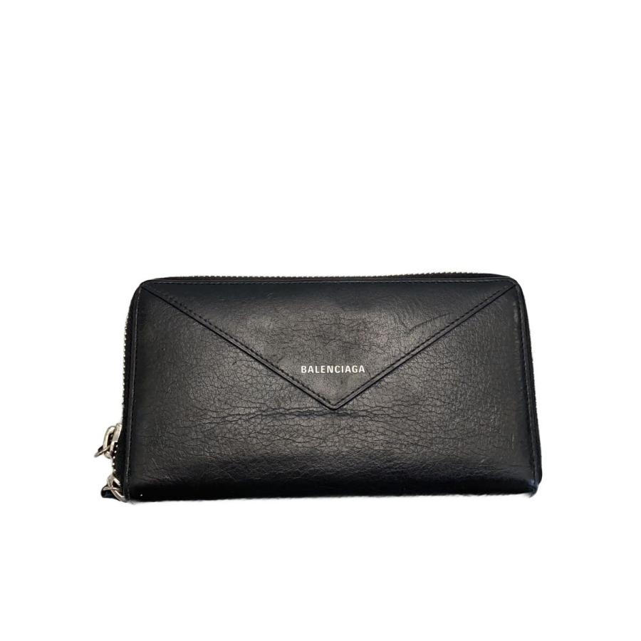 BALENCIAGA◇長財布/牛革/BLK/メンズ/381226/ペーパーコンチネンタル