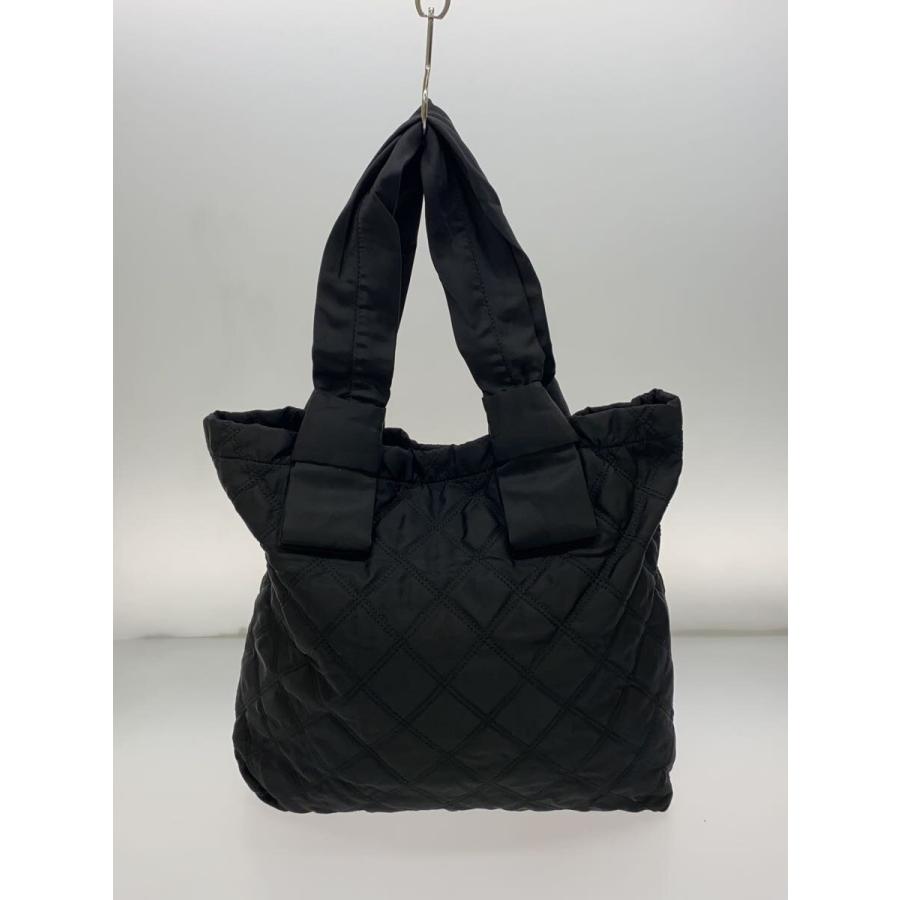 MARC JACOBS◇トートバッグ/ナイロン/BLK/無地/キルティングトート 