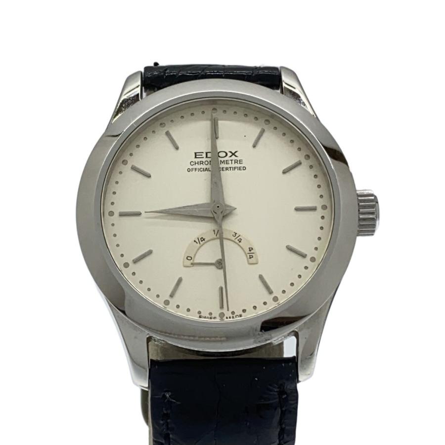 EDOX◇自動巻腕時計/アナログ/レザー/GLD/BLK/SS// : セカンド