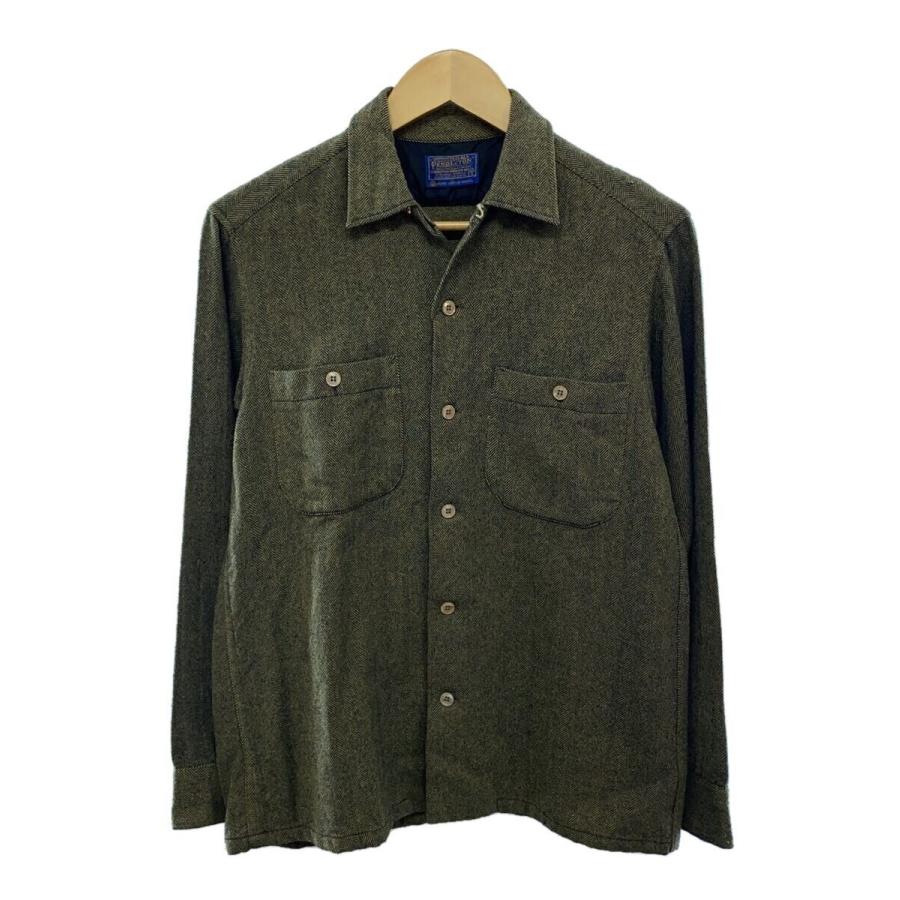 PENDLETON◇60s/ヘリンボーン/オープンカラーシャツ/ウールシャツ/S 