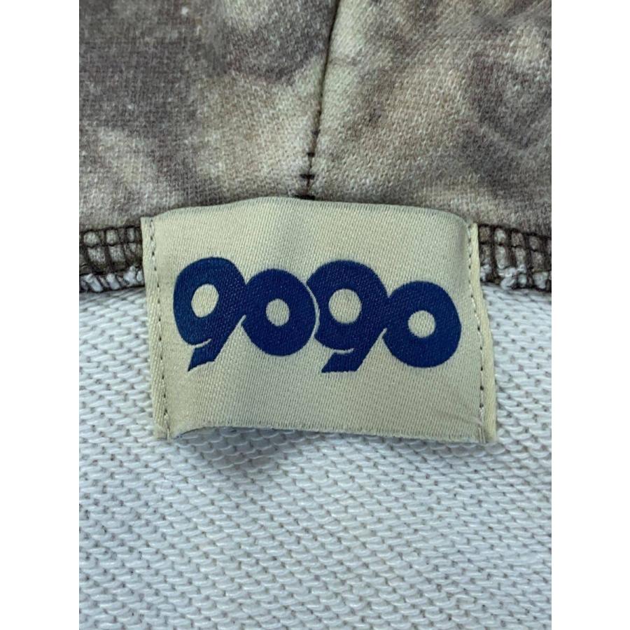 9090◇90 Logo Assort Zip Hoodie/ジップパーカー/M/コットン/BEG/総柄