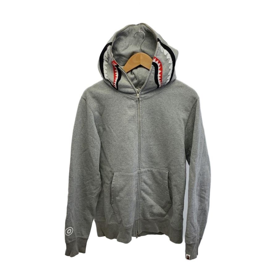 A BATHING APE◇SHARK FULL ZIP HOODIE/シャークパーカー/L/コットン