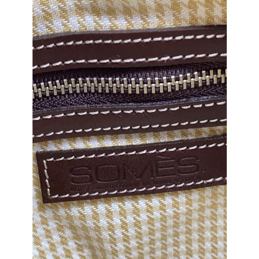 SOMES SADDLE◇ワンショルダーバッグ/レザー/ブラック×ブラウン