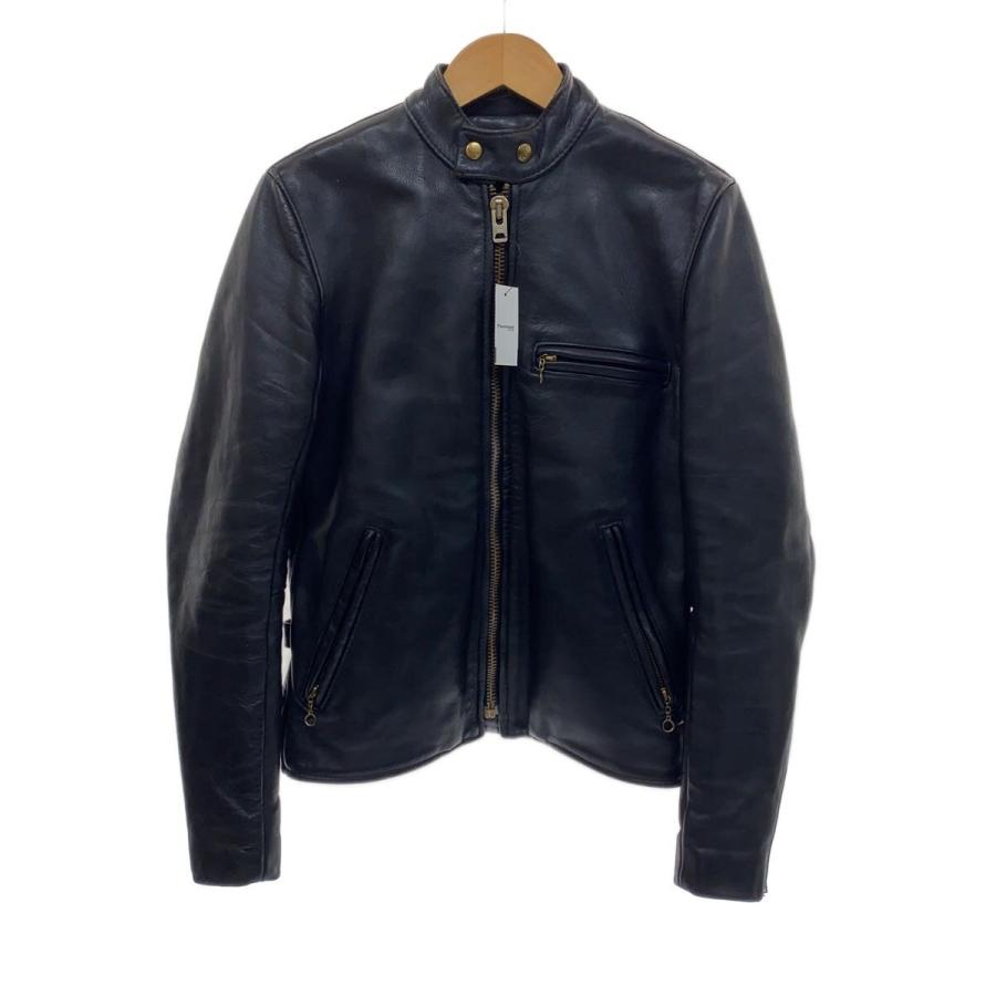 ◆プロテクター付き/入手困難◆VANSON シングルライダース レザージャケット VANSON◇シングルライダースジャケット/MADE IN USA/34/レザー/BLK