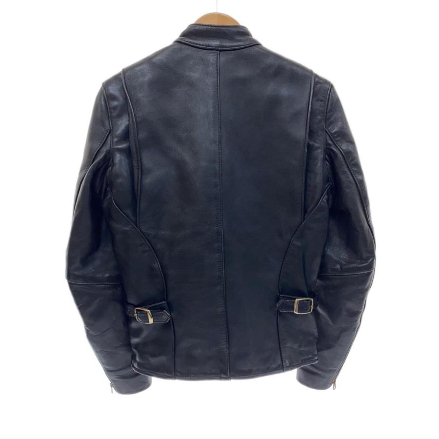 VANSON◇シングルライダースジャケット/MADE IN USA/34/レザー/BLK