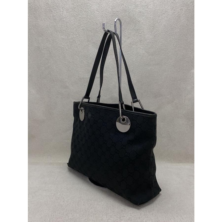 GUCCI◇トートバッグ_GGキャンバス_エクリプス_キャンバス_ブラック