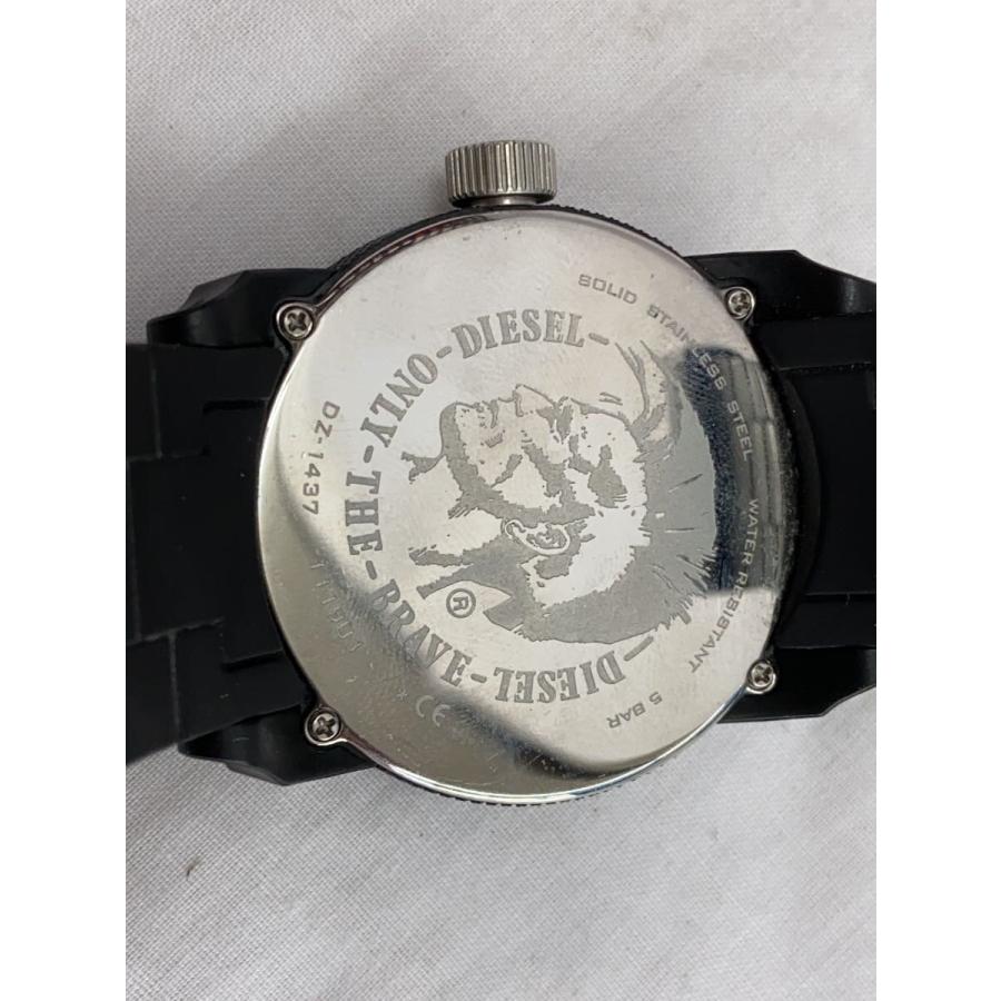 DIESEL◇クォーツ腕時計/アナログ/ラバー/BLK/BLK/SS/DZ-1437 