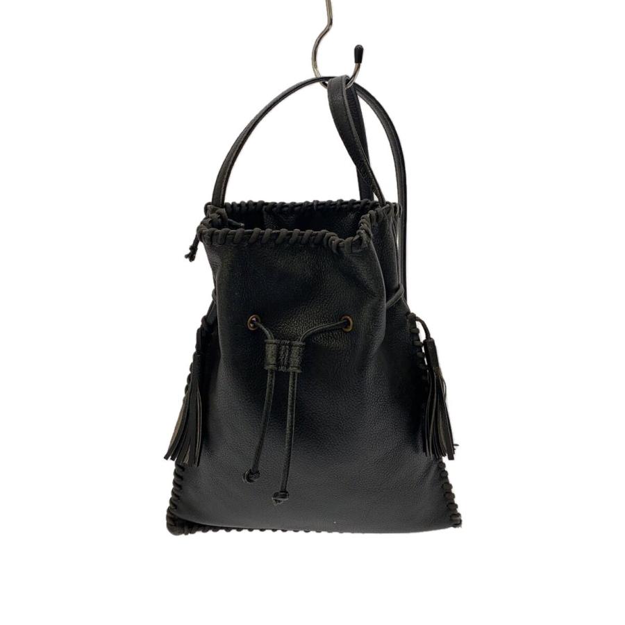 YVES SAINT LAURENT◇巾着/ショルダーバッグ/BLK/無地 : セカンド