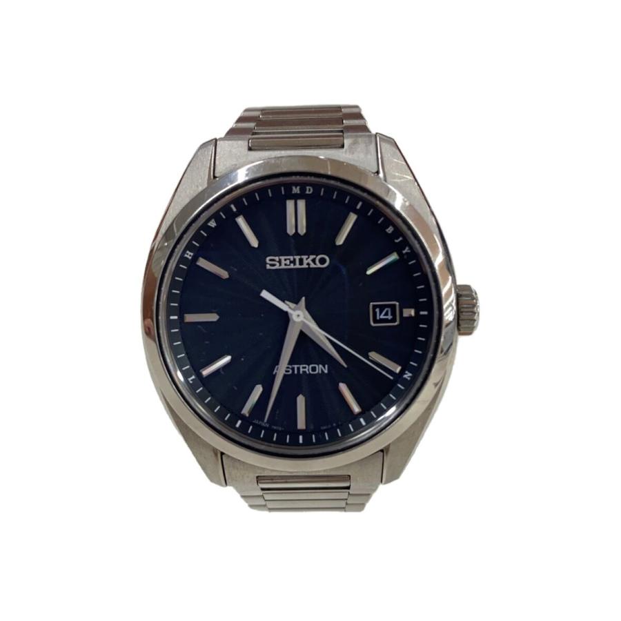 SEIKO◇アストロン/腕時計/アナログ/ブラック/シルバー/7B72-0AD0  