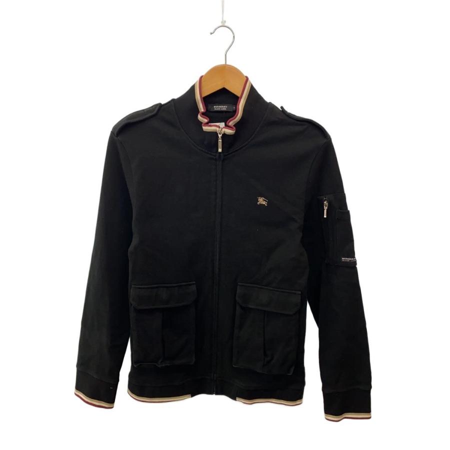 BURBERRY BLACK LABEL◇ジップパーカー/2/コットン/BLK/無地/BMV10-711 
