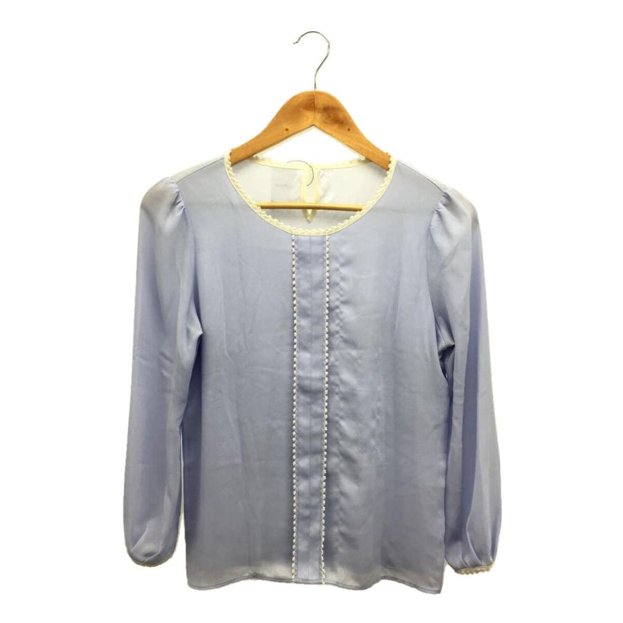 ANAYI◇長袖ブラウス/38/ポリエステル/BLU/無地/101928-15-250-63-380  