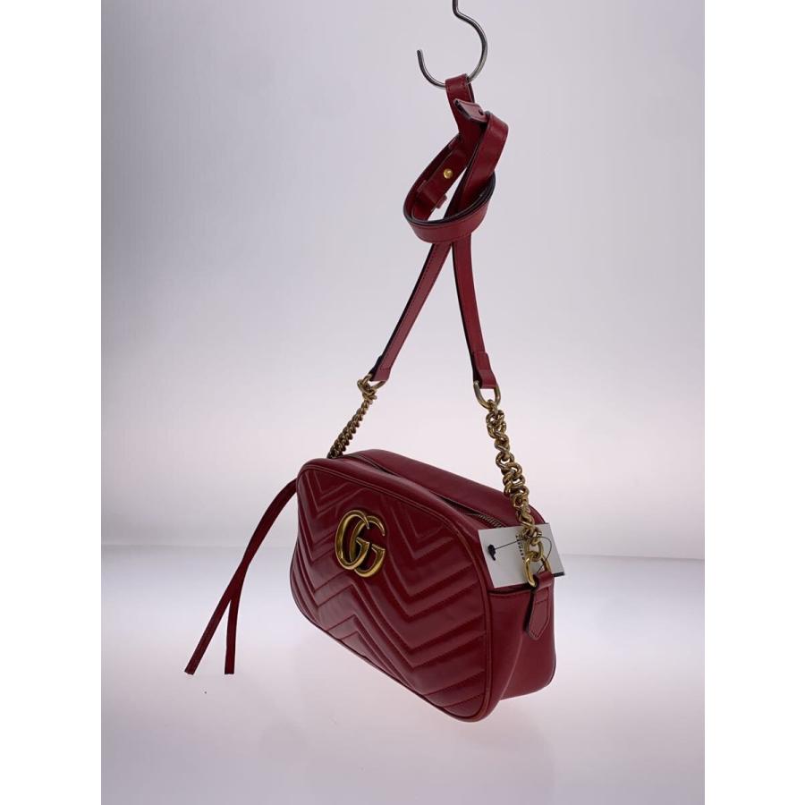 GUCCI◇チェーン・ショルダーバッグ_GGマーモント_キルティング/レザー 