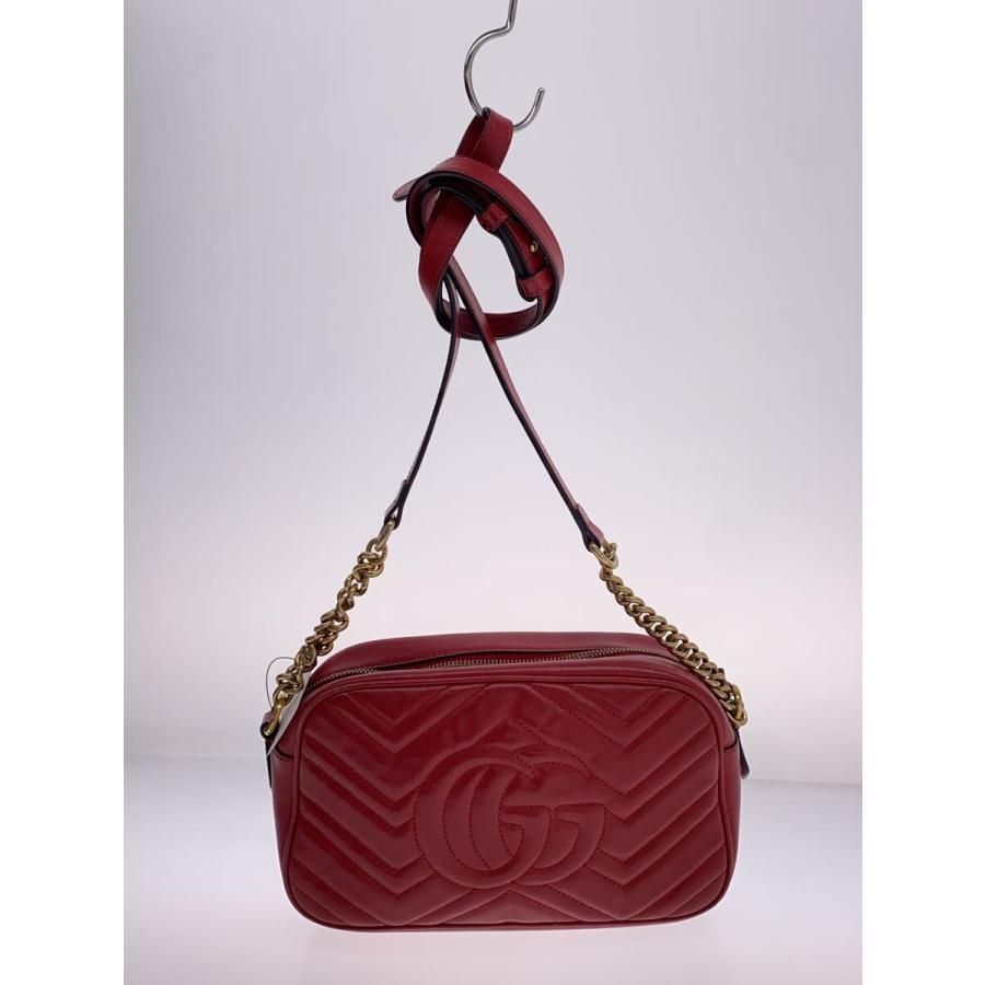 GUCCI◇チェーン・ショルダーバッグ_GGマーモント_キルティング/レザー