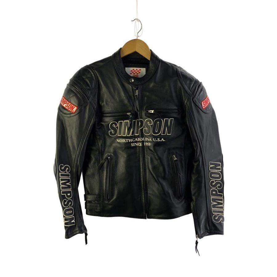 SIMPSON メンズレザージャケット Lサイズ SIMPSON◇レザージャケット・ブルゾン/LL/牛革/BLK : セカンド