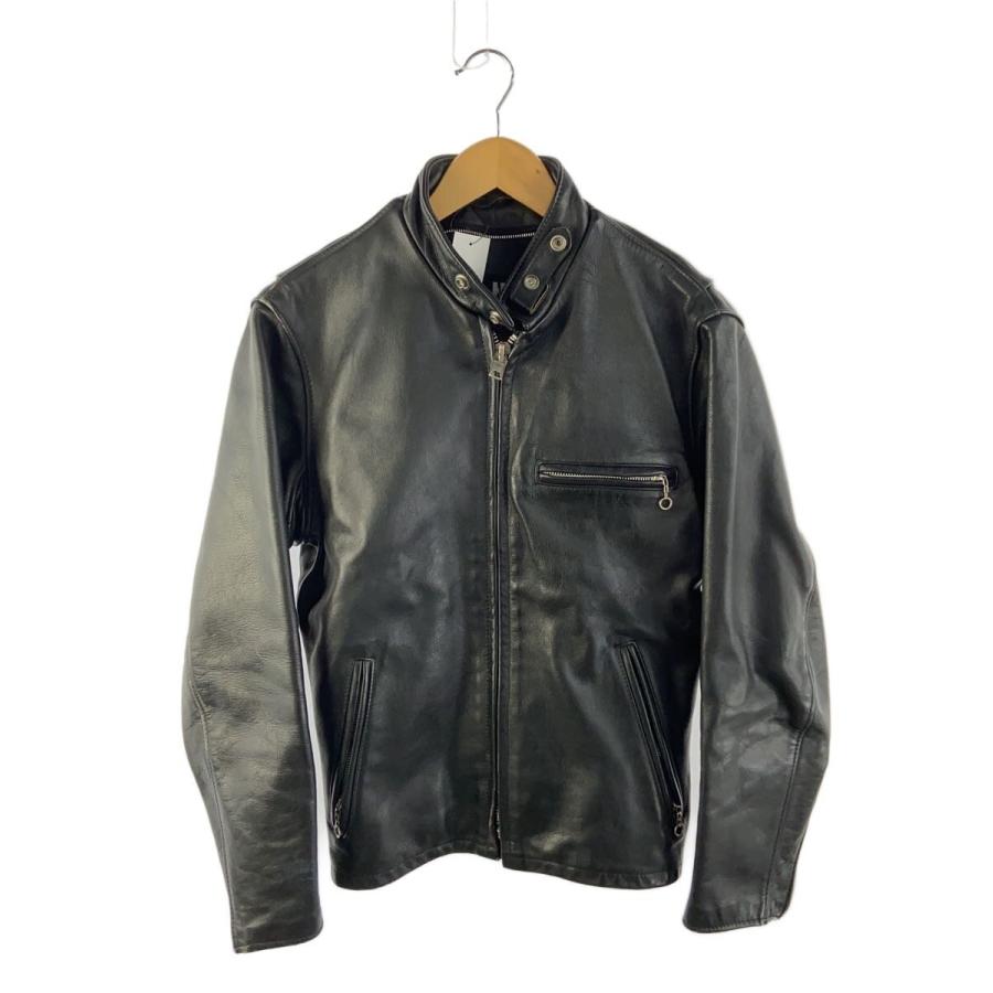 美品■schott ライダースジャケット　シングル　ブラック　641 本革　36 Schott◇シングルライダースジャケット/36/レザー/BLK/641 : セカンド